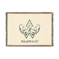 Arm-Wrestling Logo Woven Throw Blanket (comfy vintage vibe) | Pullers & Co.