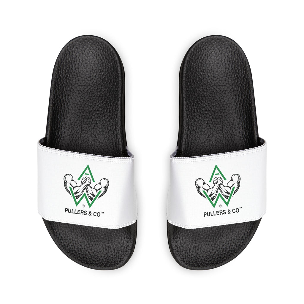 Men's Logo Slide Sandals — Pulllers & Co. Removable Strap Pool Slides