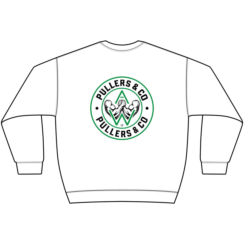 Arm Wrestling Crewneck Sweatshirt Unisex | Classic Arm Emblem & Circular Logo | Pullers & Co.