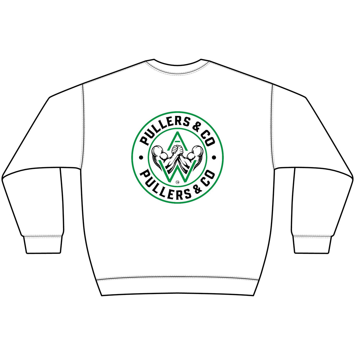 Arm Wrestling Crewneck Sweatshirt Unisex | Classic Arm Emblem & Circular Logo | Pullers & Co.