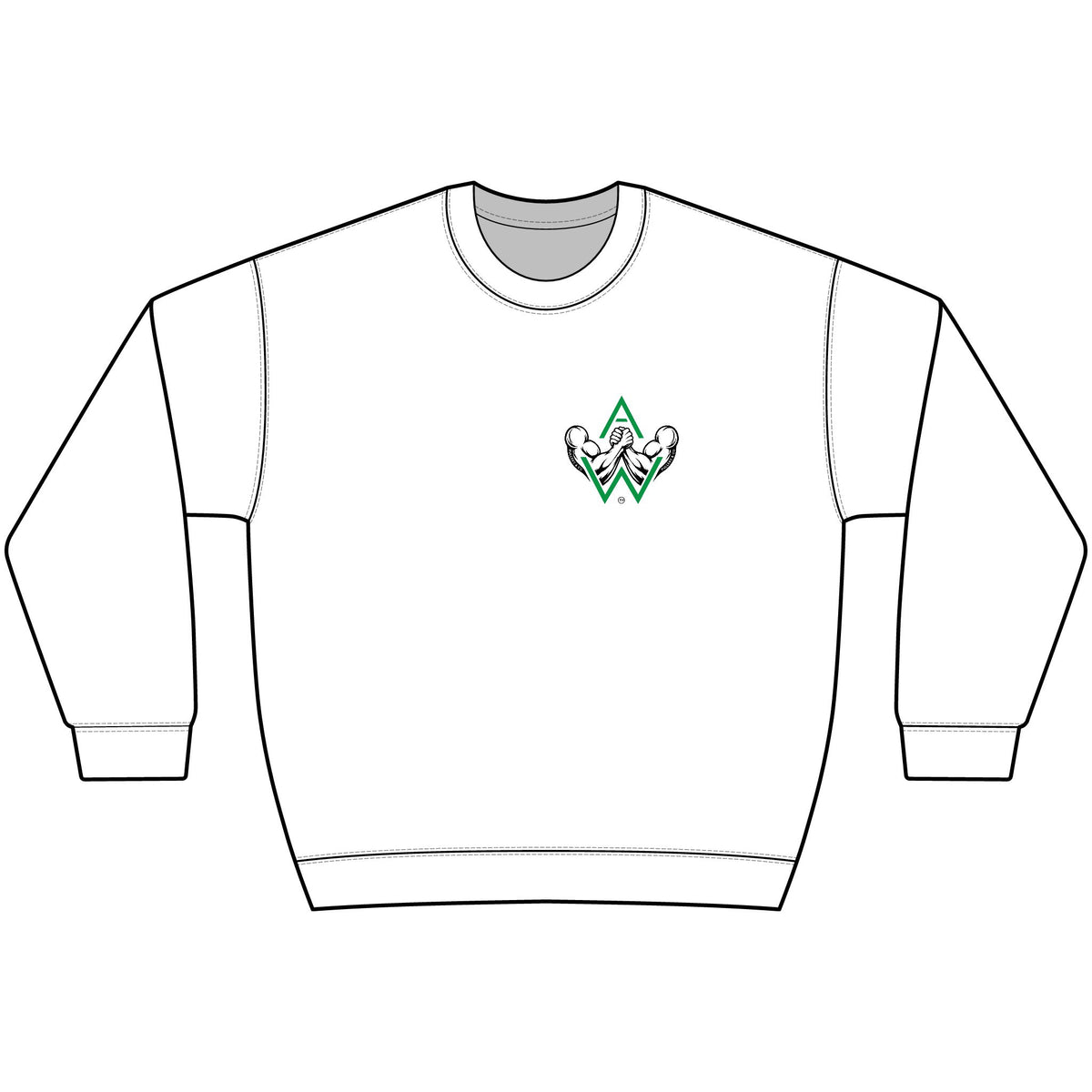 Arm Wrestling Crewneck Sweatshirt Unisex | Classic Arm Emblem & Circular Logo | Pullers & Co.