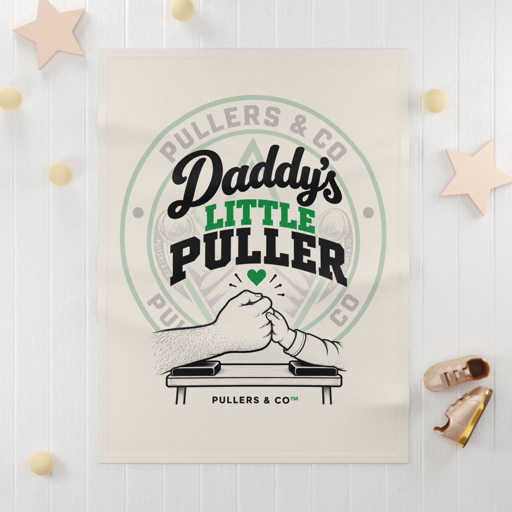 Daddy’s Little Puller Baby Blanket – Soft Fleece Arm Wrestling Design