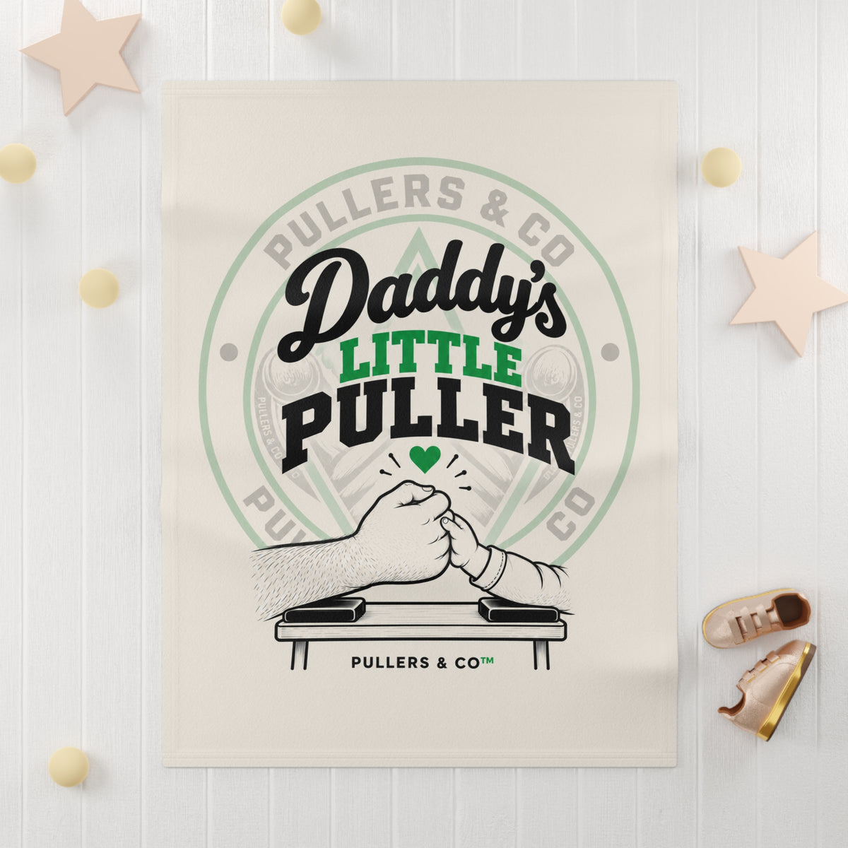 Daddy’s Little Puller Baby Blanket – Soft Fleece Arm Wrestling Design