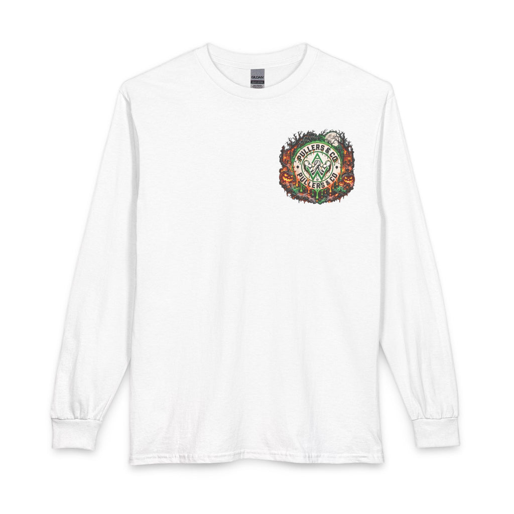 Halloween Arm Wrestling Unisex Long Sleeve Shirt | Pullers & Co. Haunted Emblem Tee
