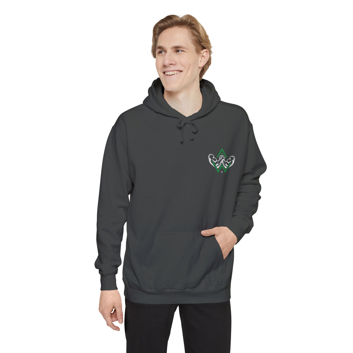 Arm Wrestling Pullover Hoodie Unisex | Classic Arm Emblem & Circular Logo | Pullers & Co.
