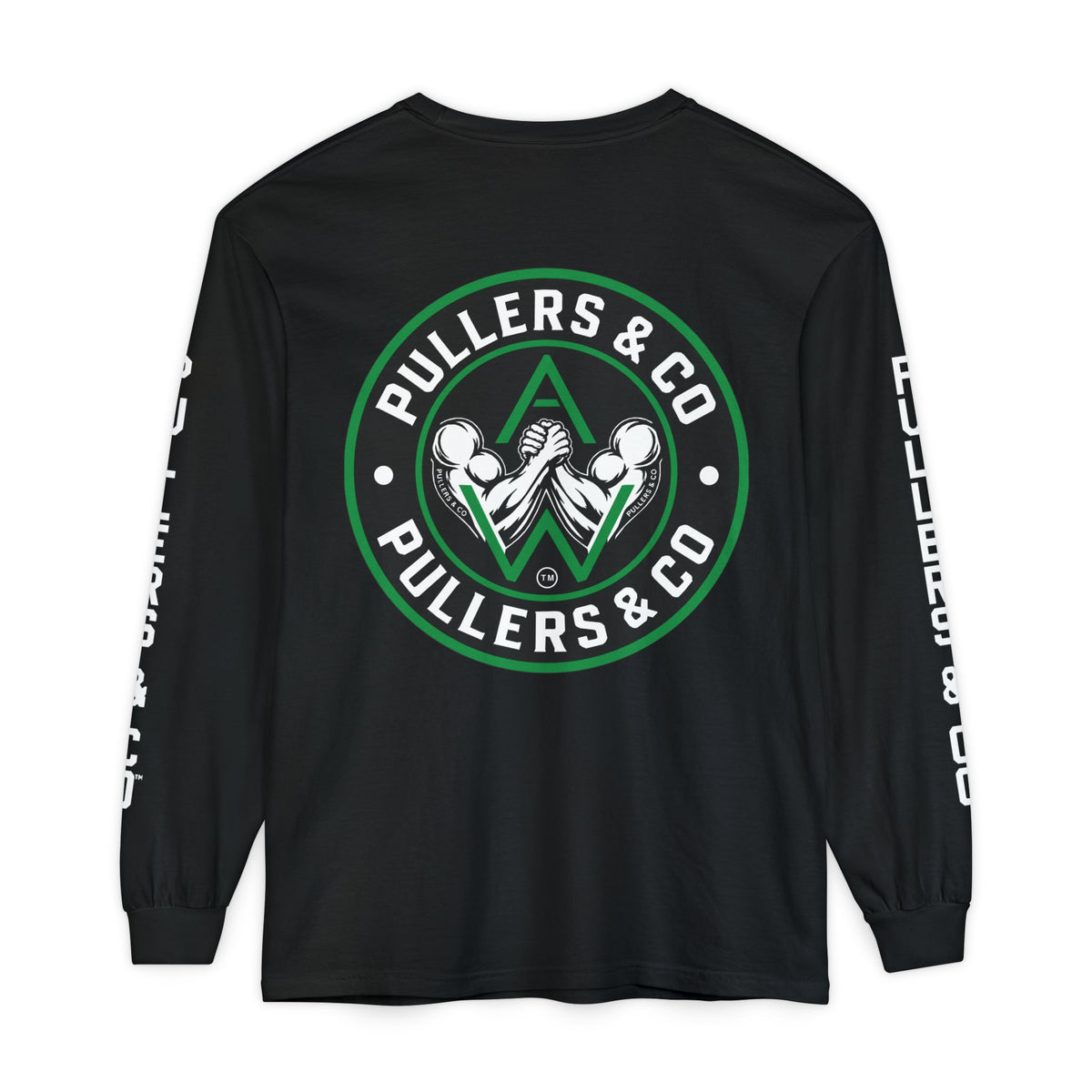 Arm Wrestling Long Sleeve T-Shirt, Unisex | Classic Arm Emblem & Circular Logo | Pullers & Co.