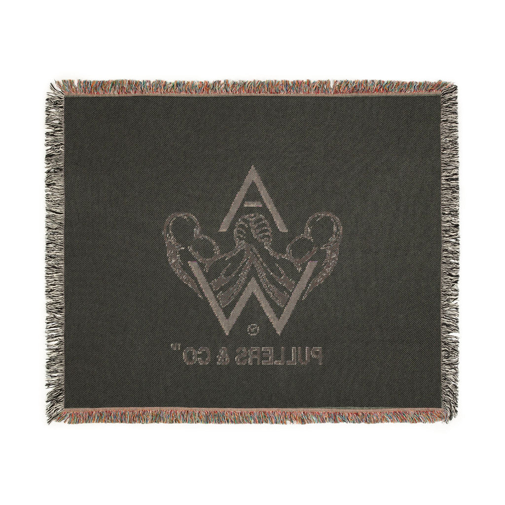 Arm-Wrestling Logo Woven Throw Blanket (comfy vintage vibe) | Pullers & Co.