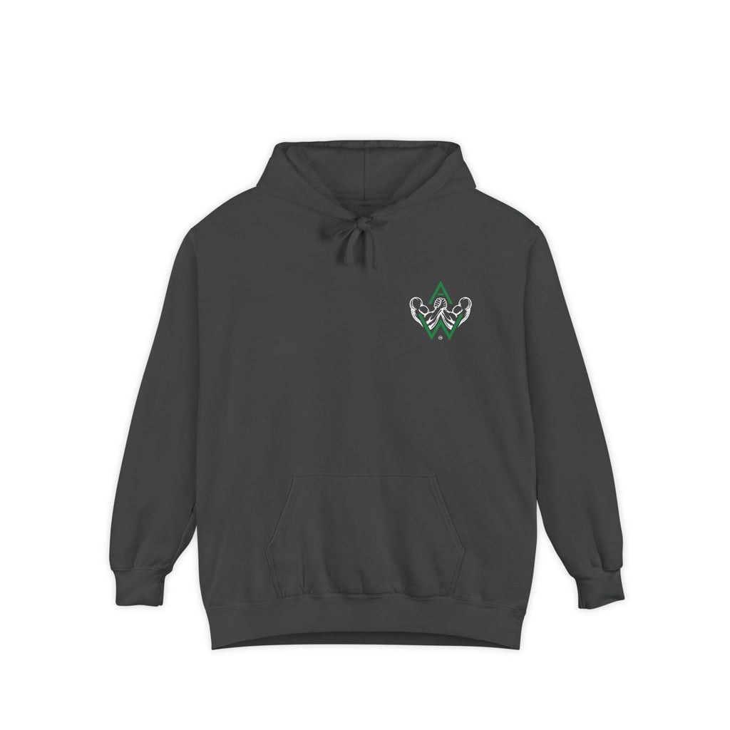 Arm Wrestling Pullover Hoodie Unisex | Classic Arm Emblem & Circular Logo | Pullers & Co.