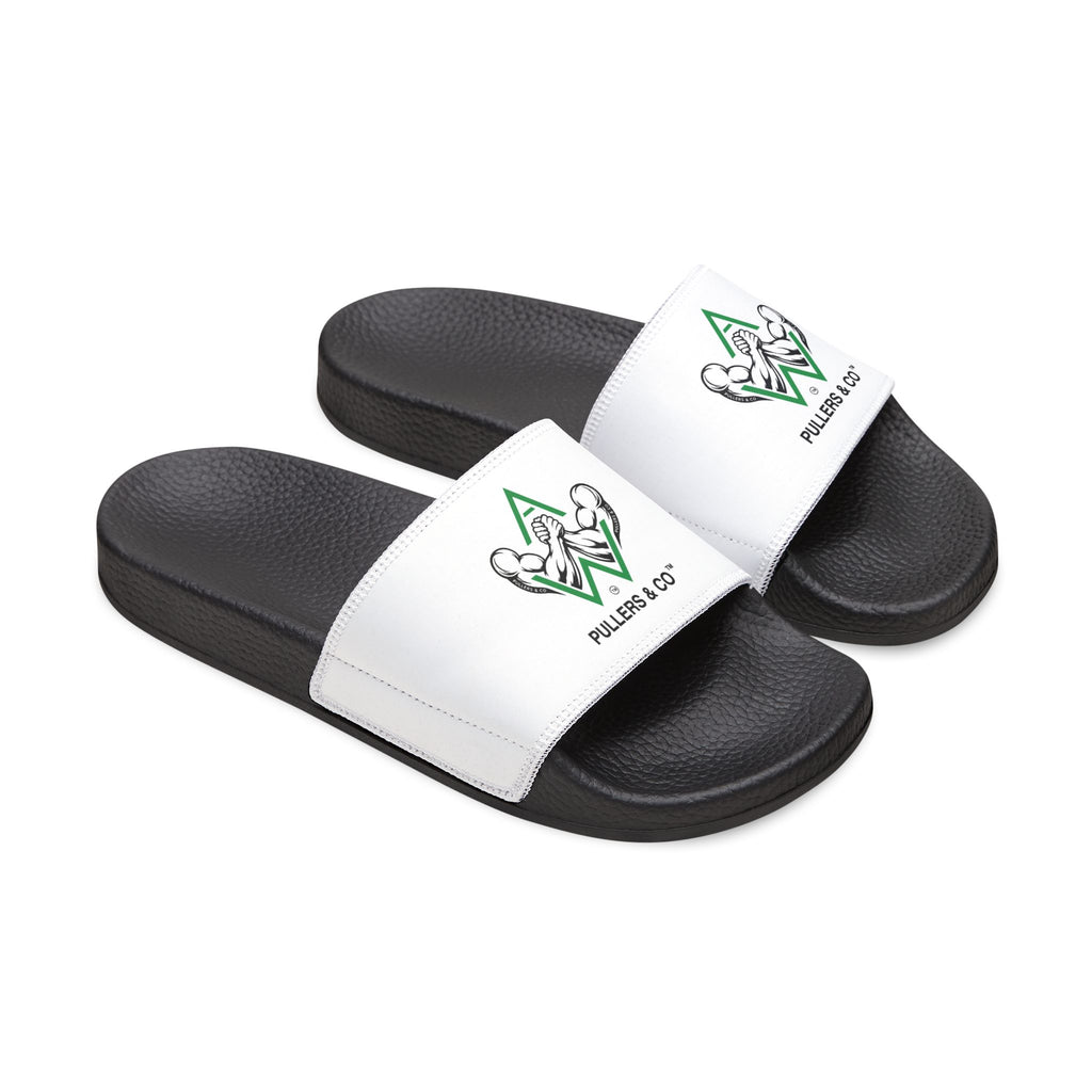 Men's Logo Slide Sandals — Pulllers & Co. Removable Strap Pool Slides