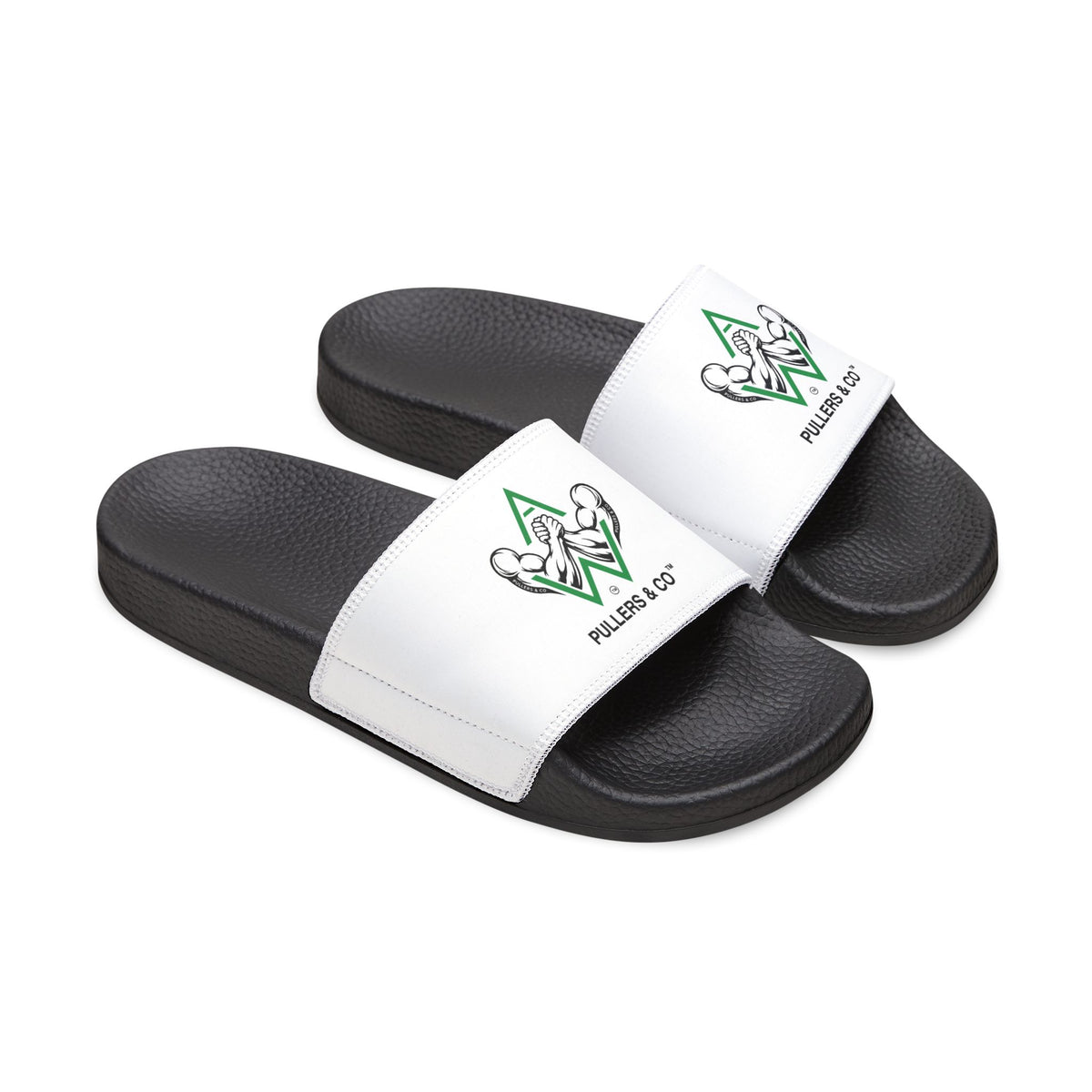 Men's Logo Slide Sandals — Pulllers & Co. Removable Strap Pool Slides