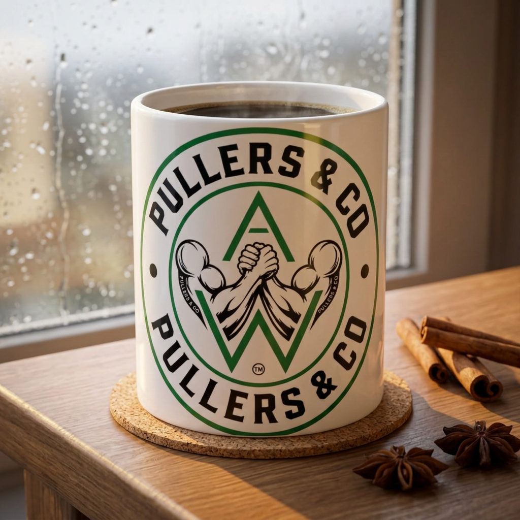Classic Arm-Wrestling Logo Ceramic Mug | Pullers & Co.
