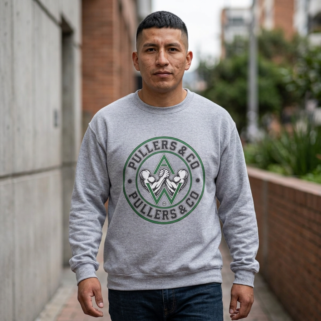 Men's Crewneck Sweatshirt Circular Logo - UNISEX | Pullers & Co.