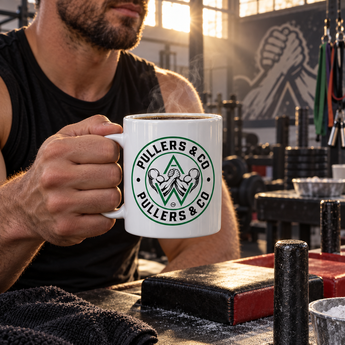 Classic Arm-Wrestling Logo Ceramic Mug | Pullers & Co.