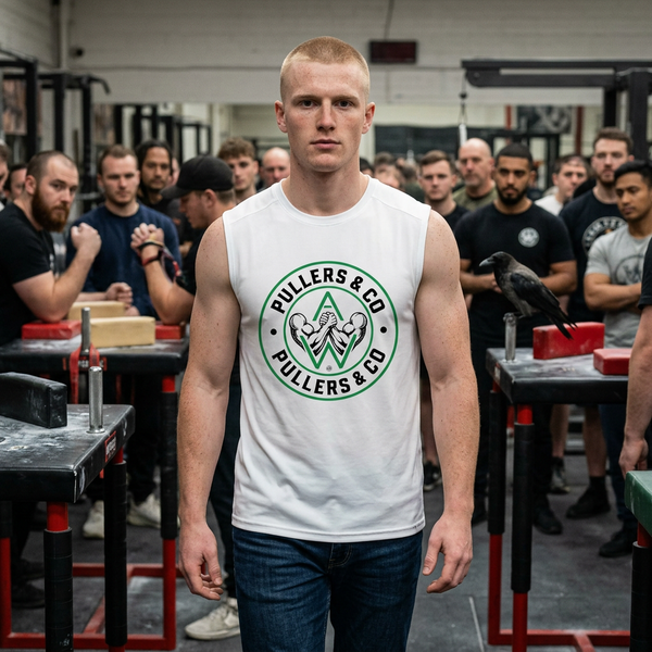 Arm-Wrestling Logo Compression Sleeveless Tank | Pullers & Co.