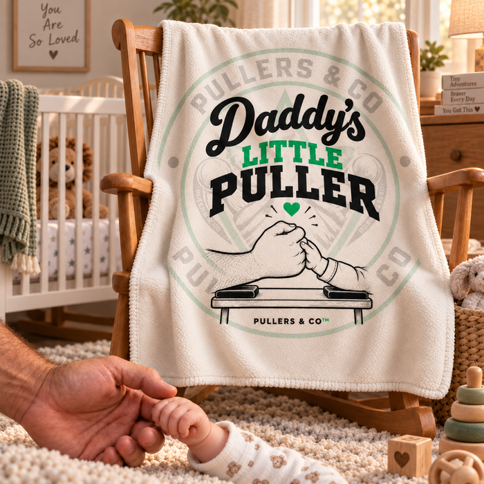 Daddy’s Little Puller Baby Blanket – Soft Fleece Arm Wrestling Design