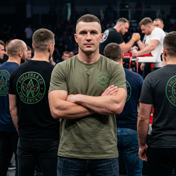 Men's Circular Logo & Classic Arm Emblem T-Shirt | Pullers & Co.