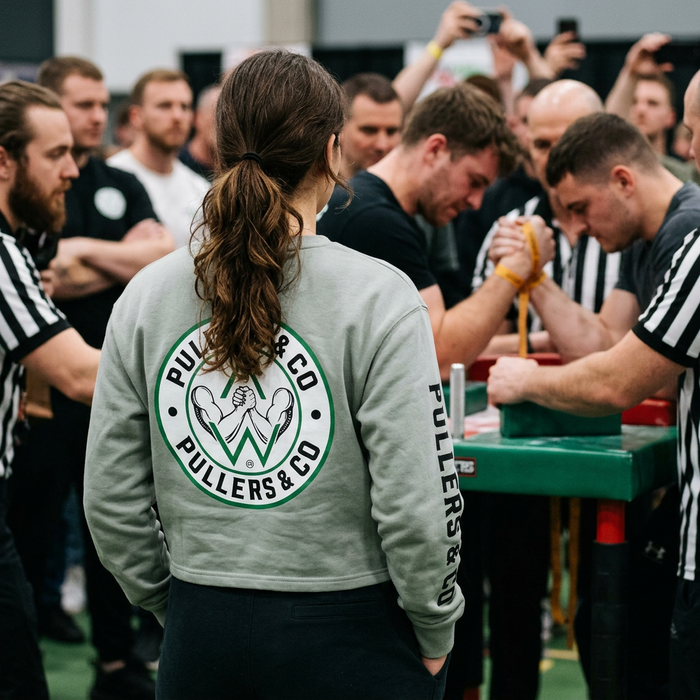 Women’s Arm-Wrestling Logo Cropped Crewneck | Pullers & Co.