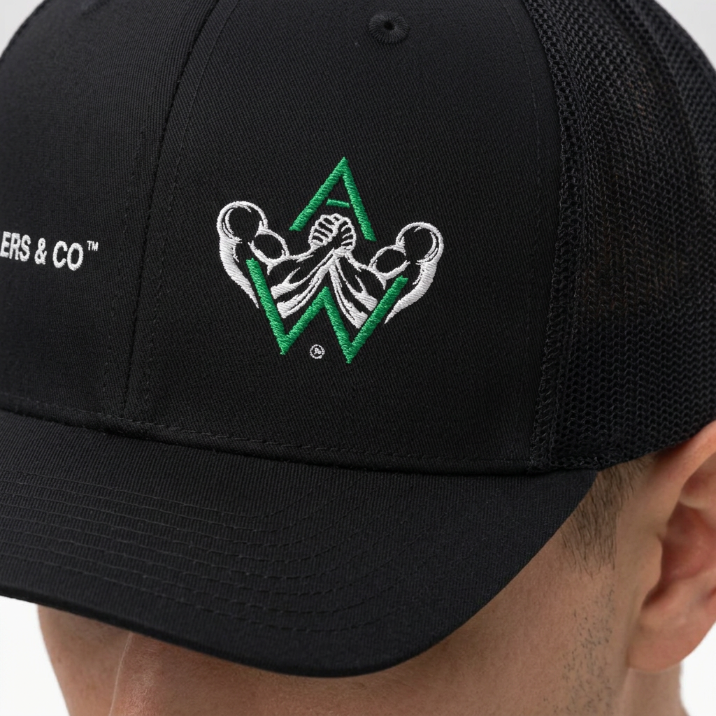 Embroidered Trucker Cap | Pullers & Co. Rope Logo Snapback