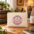 Pullers & Co. Zipper Accessory Pouch — Wrestling/Strength Logo Canvas Wristlet