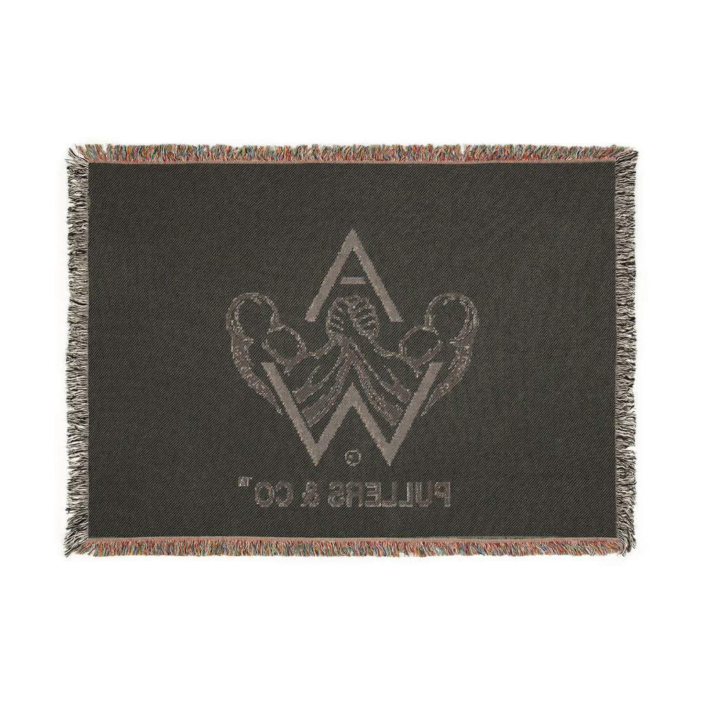 Arm-Wrestling Logo Woven Throw Blanket (comfy vintage vibe) | Pullers & Co.