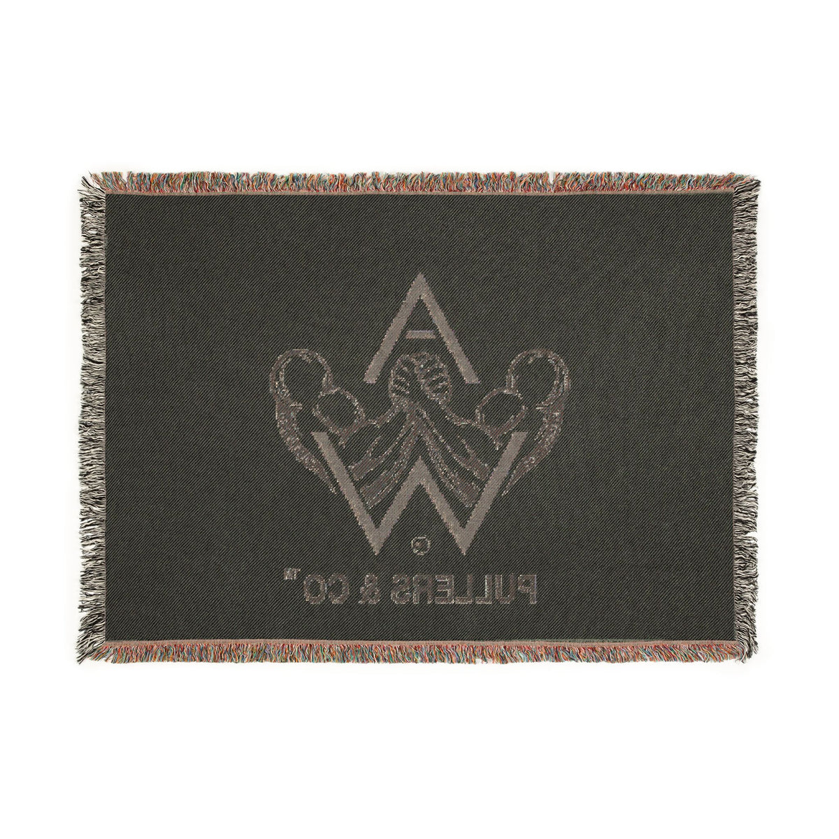 Arm-Wrestling Logo Woven Throw Blanket (comfy vintage vibe) | Pullers & Co.