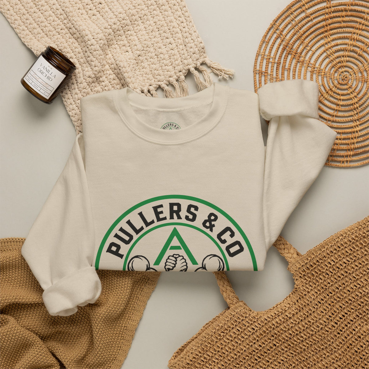 Men's Crewneck Sweatshirt Circular Logo - UNISEX | Pullers & Co.