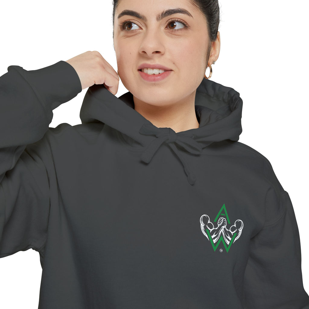 Arm Wrestling Pullover Hoodie Unisex | Classic Arm Emblem & Circular Logo | Pullers & Co.