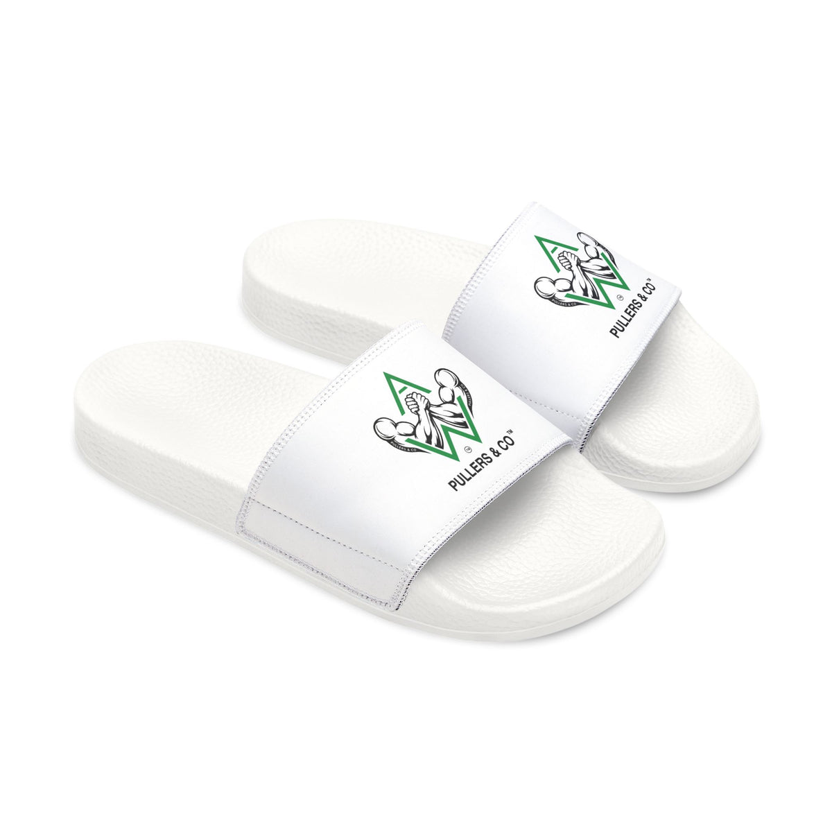 Men's Logo Slide Sandals — Pulllers & Co. Removable Strap Pool Slides
