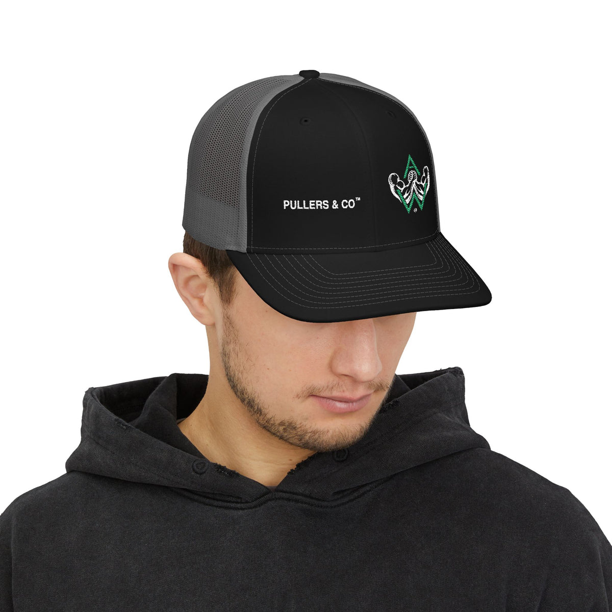 Embroidered Trucker Cap | Pullers & Co. Rope Logo Snapback