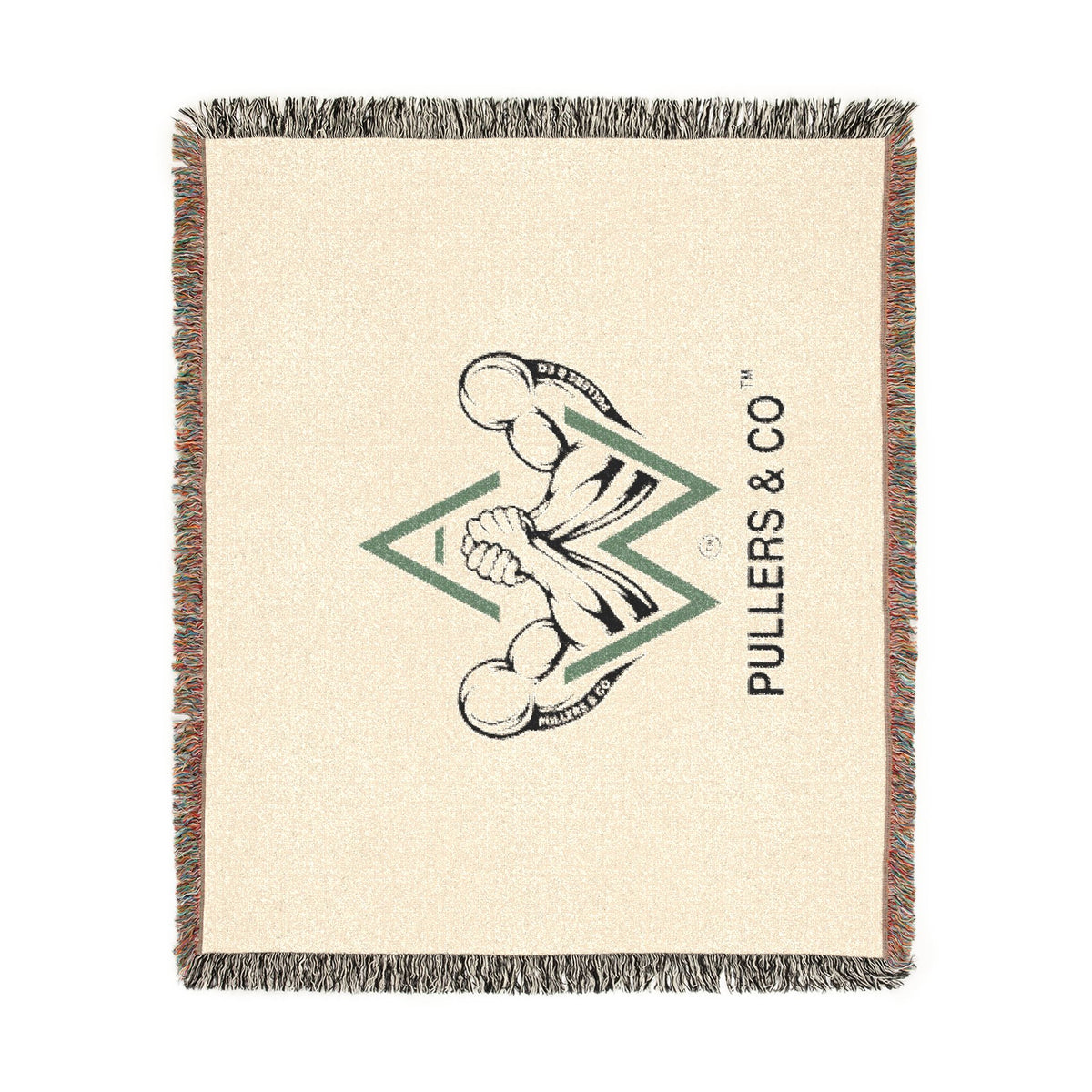Arm-Wrestling Logo Woven Throw Blanket (comfy vintage vibe) | Pullers & Co.