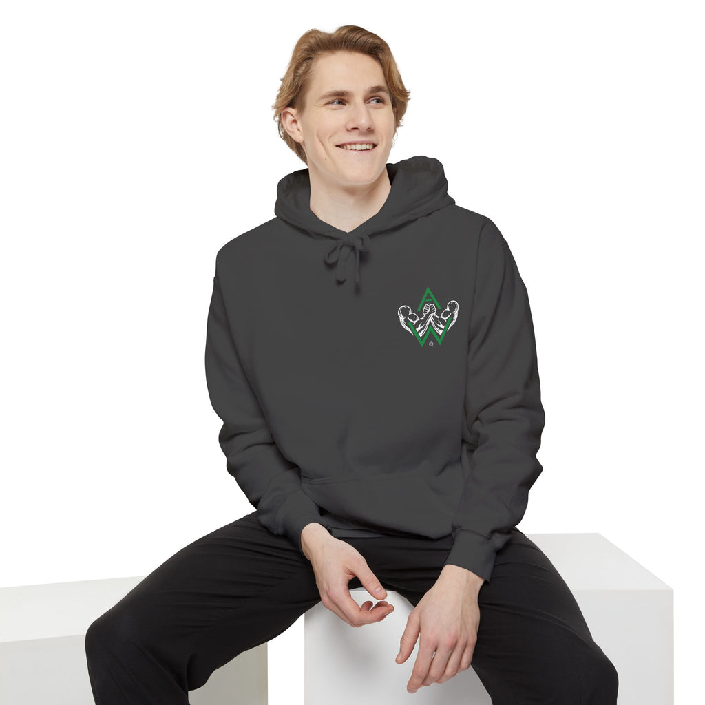 Arm Wrestling Pullover Hoodie Unisex | Classic Arm Emblem & Circular Logo | Pullers & Co.