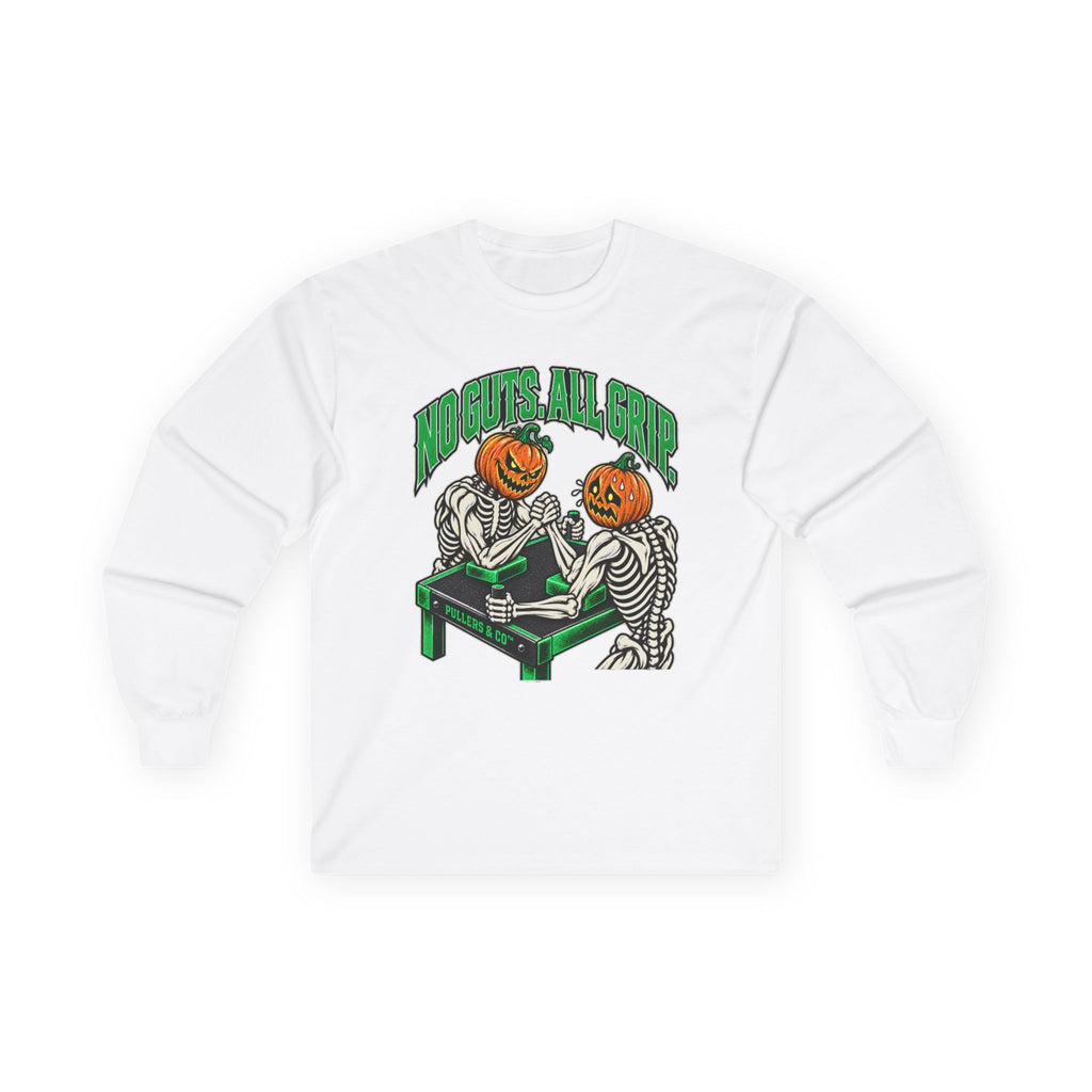 Halloween Skeleton-Pumpkin Head Arm Wrestling Long Sleeve Unisex Shirt | Pullers & Co.