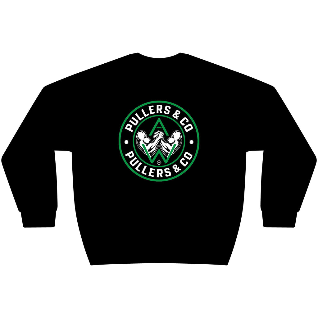 Arm Wrestling Crewneck Sweatshirt Unisex | Classic Arm Emblem & Circular Logo | Pullers & Co.