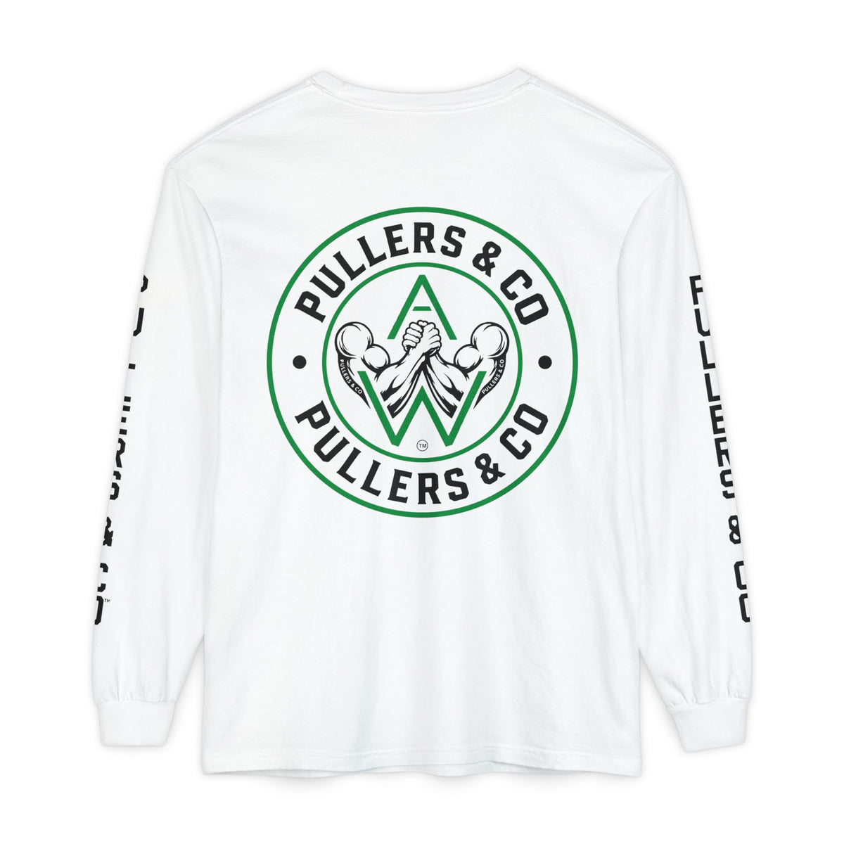 Arm Wrestling Long Sleeve T-Shirt, Unisex | Classic Arm Emblem & Circular Logo | Pullers & Co.