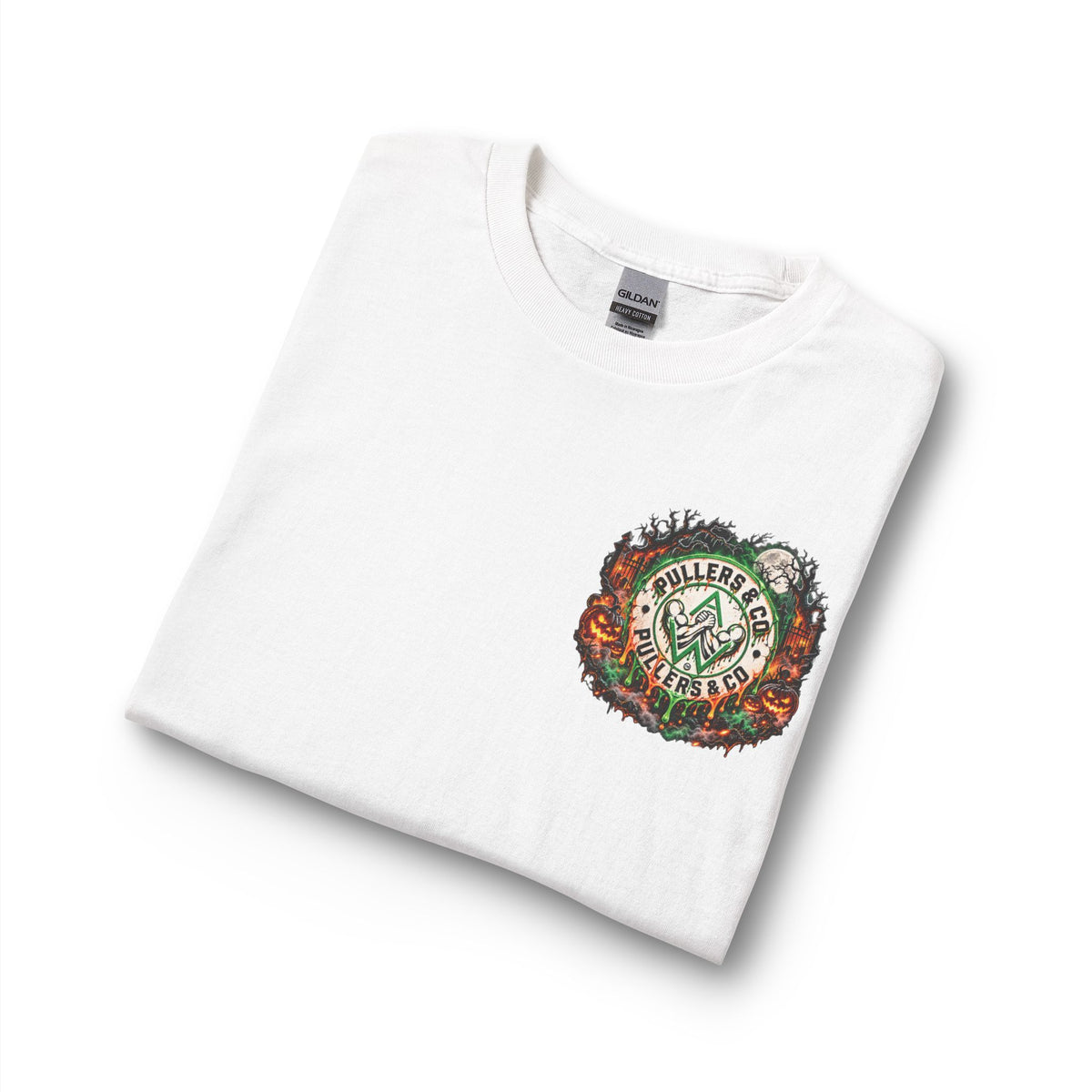 Halloween Arm Wrestling Unisex Long Sleeve Shirt | Pullers & Co. Haunted Emblem Tee